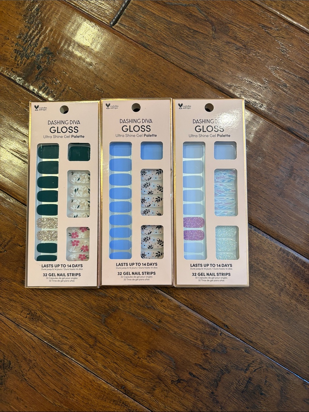 Dashing Diva GLOSS Gel Nail Strips - Emerald, Sky Blue, Pastel Mix